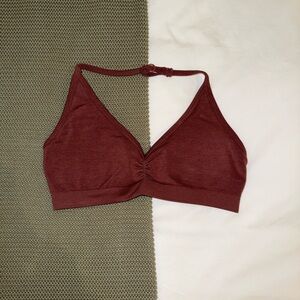 Burgundy Alphalete Amplify Halter Sports Bra